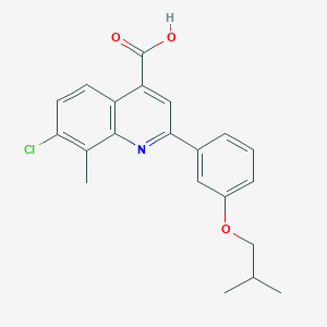 molecular formula C21H20ClNO3 B1344389 7-Chloro-2-(3-isobutoxyphenyl)-8-methylquinoline-4-carboxylic acid CAS No. 865415-11-8