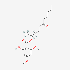 molecular formula C20H28O6 B13443909 (1,1,1,2,3,3-Hexadeuterio-6-oxoundec-10-en-2-yl) 2-hydroxy-4,6-dimethoxybenzoate 