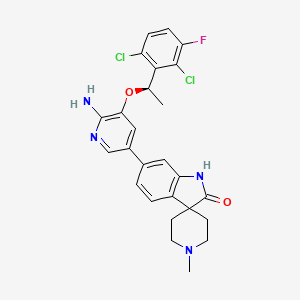 6-[6-amino-5-[(1R)-1-(2,6-dichloro-3-fluorophenyl)ethoxy]pyridin-3-yl]-1'-methylspiro[1H-indole-3,4'-piperidine]-2-one