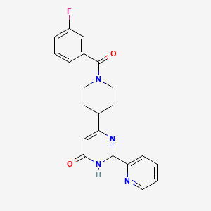 molecular formula C21H19FN4O2 B13443920 6-(1-(3-Fluorobenzoyl)piperidin-4-yl)-2-(pyridin-2-yl)pyrimidin-4(1H)-one 