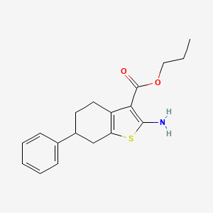 molecular formula C18H21NO2S B1344396 Propyl 2-amino-6-phenyl-4,5,6,7-tetrahydro-1-benzothiophene-3-carboxylate CAS No. 904999-05-9