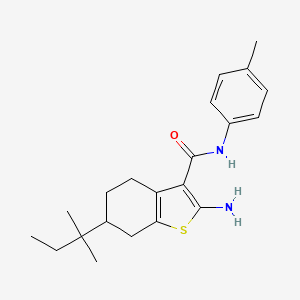 molecular formula C21H28N2OS B1344397 2-氨基-6-叔戊基-N-对甲苯基-4,5,6,7-四氢苯并[b]噻吩-3-甲酰胺 CAS No. 863186-09-8