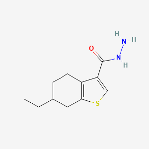 molecular formula C11H16N2OS B1344398 6-Ethyl-4,5,6,7-tetrahydro-1-benzothiophene-3-carbohydrazide CAS No. 956576-48-0