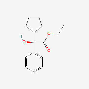 molecular formula C15H20O3 B13444002 Ethyl (alphaR)-alpha-Cyclopentyl-alpha-hydroxybenzeneacetate 