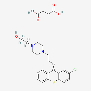 molecular formula C26H31ClN2O5S B13444033 Butanedioic acid;2-[4-[3-(2-chlorothioxanthen-9-ylidene)propyl]piperazin-1-yl]-1,1,2,2-tetradeuterioethanol 