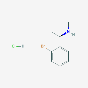 molecular formula C9H13BrClN B13444074 (1R)-1-(2-Bromophenyl)-N-methyl-ethanamine hydrochloride 