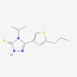 molecular formula C12H17N3S2 B1344408 4-isopropyl-5-(5-propylthien-3-yl)-4H-1,2,4-triazole-3-thiol CAS No. 861227-45-4