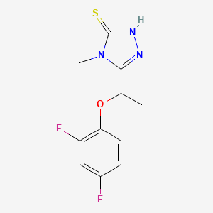 molecular formula C11H11F2N3OS B1344412 5-[1-(2,4-difluorophenoxy)ethyl]-4-methyl-4H-1,2,4-triazole-3-thiol CAS No. 861409-17-8