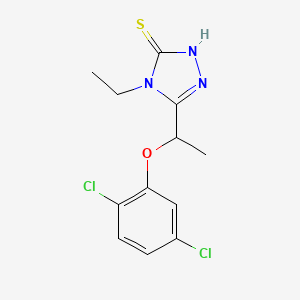 molecular formula C12H13Cl2N3OS B1344414 5-[1-(2,5-dichlorophenoxy)ethyl]-4-ethyl-4H-1,2,4-triazole-3-thiol CAS No. 862655-04-7