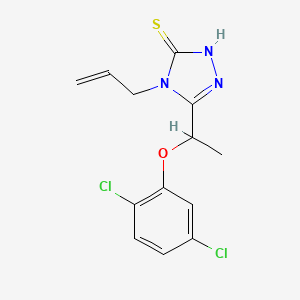 molecular formula C13H13Cl2N3OS B1344415 4-allyl-5-[1-(2,5-dichlorophenoxy)ethyl]-4H-1,2,4-triazole-3-thiol CAS No. 956576-81-1