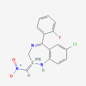 7-Chloro-1,3-dihydro-5-(2-fluorophenyl)-2-nitromethyl-ene-2H-1,4-benzodiazepine-13C1