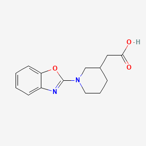 molecular formula C14H16N2O3 B1344427 [1-(1,3-Benzoxazol-2-yl)piperidin-3-yl]acetic acid CAS No. 1035840-78-8
