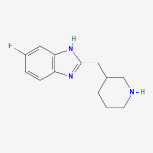 molecular formula C13H16FN3 B1344428 5-fluoro-2-(piperidin-3-ylmethyl)-1H-benzimidazole CAS No. 947014-08-6