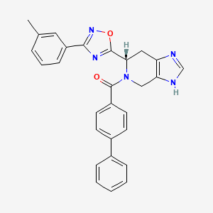 molecular formula C28H23N5O2 B13444352 (S)-[1,1'-Biphenyl]-4-yl(6-(3-(m-tolyl)-1,2,4-oxadiazol-5-yl)-6,7-dihydro-1H-imidazo[4,5-c]pyridin-5(4H)-yl) Methanone 