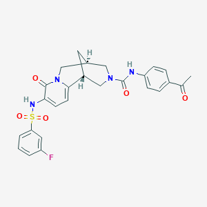 (1R,5R)-N-(4-Acetylphenyl)-9-(3-fluorophenylsulfonamido)-8-oxo-4,5,6,8-tetrahydro-1H-1,5-methanopyrido[1,2-a][1,5]diazocine-3(2H)-carboxamide