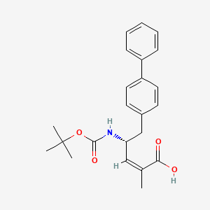 molecular formula C23H27NO4 B13444382 (Z)-(R)-5-Biphenyl-4-yl-4-tert-butoxycarbonylamino-2-methylpent-2-enoic acid 