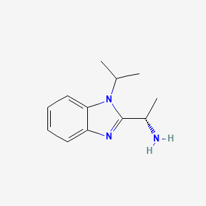 molecular formula C12H17N3 B13444389 (S)-1-(1-Isopropyl-1H-benzo[D]imidazol-2-YL)ethanamine 