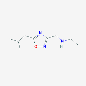 molecular formula C9H17N3O B1344439 N-[(5-Isobutyl-1,2,4-oxadiazol-3-YL)methyl]-ethanamine CAS No. 915925-33-6