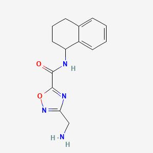 molecular formula C14H16N4O2 B1344441 3-(aminomethyl)-N-(1,2,3,4-tetrahydronaphthalen-1-yl)-1,2,4-oxadiazole-5-carboxamide CAS No. 1119452-61-7