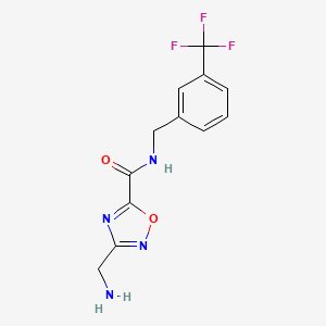 molecular formula C12H11F3N4O2 B1344442 3-(氨甲基)-N-[3-(三氟甲基)苄基]-1,2,4-恶二唑-5-甲酰胺 CAS No. 1119449-53-4
