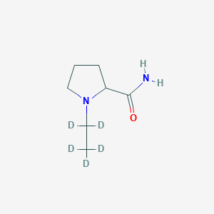 molecular formula C7H14N2O B13444426 N-Ethyl Prolinamide-d5 