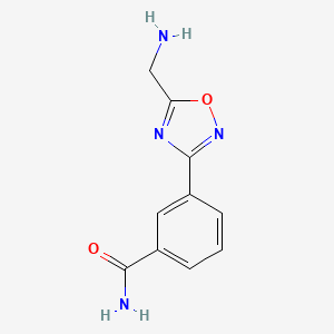 molecular formula C10H10N4O2 B1344443 3-[5-(氨甲基)-1,2,4-噁二唑-3-基]苯甲酰胺 CAS No. 1119449-55-6