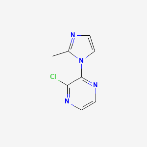 molecular formula C8H7ClN4 B13444446 2-Chloro-3-(2-methyl-1H-imidazol-1-yl)pyrazine 