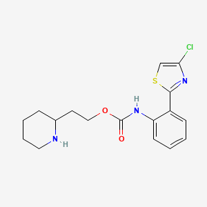 2-piperidin-2-ylethyl N-[2-(4-chloro-1,3-thiazol-2-yl)phenyl]carbamate