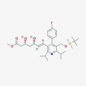 molecular formula C32H48FNO5Si B13444506 methyl (E,3R,5S)-7-[5-[[tert-butyl(dimethyl)silyl]oxymethyl]-4-(4-fluorophenyl)-2,6-di(propan-2-yl)pyridin-3-yl]-3,5-dihydroxyhept-6-enoate 