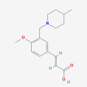 molecular formula C17H23NO3 B1344456 (2E)-3-{4-Methoxy-3-[(4-methylpiperidin-1-YL)-methyl]phenyl}acrylic acid CAS No. 1119450-97-3