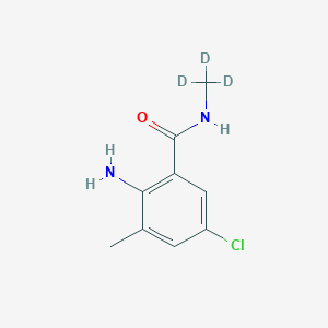 molecular formula C9H11ClN2O B13444564 2-Amino-5-chloro-N,3-dimethylbenzamide-d3 