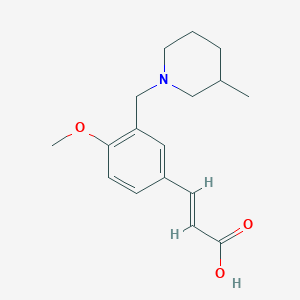 molecular formula C17H23NO3 B1344457 (2E)-3-{4-甲氧基-3-[(3-甲基哌啶-1-基)-甲基]苯基}丙烯酸 CAS No. 1119452-76-4