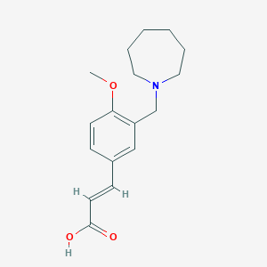 molecular formula C17H23NO3 B1344458 (2E)-3-[3-(Azepan-1-ylmethyl)-4-methoxyphenyl]-acrylic acid CAS No. 1119449-77-2