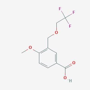 molecular formula C11H11F3O4 B1344461 4-Methoxy-3-[(2,2,2-trifluoroethoxy)methyl]-benzoic acid CAS No. 1119449-79-4