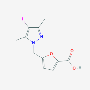 molecular formula C11H11IN2O3 B1344463 5-[(4-碘-3,5-二甲基-1H-吡唑-1-基)甲基]-2-呋喃甲酸 CAS No. 1171235-93-0