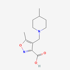 molecular formula C12H18N2O3 B1344464 5-甲基-4-[(4-甲基哌啶-1-基)甲基]-异恶唑-3-羧酸 CAS No. 1119452-18-4
