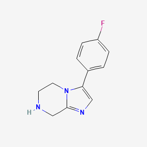 molecular formula C12H12FN3 B13444653 3-(4-Fluorophenyl)-5,6,7,8-tetrahydroimidazo[1,2-A]pyrazine 