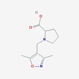 molecular formula C11H16N2O3 B1344467 1-[(3,5-Dimethylisoxazol-4-yl)methyl]pyrrolidine-2-carboxylic acid 