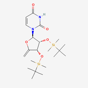 molecular formula C21H38N2O5Si2 B13444692 1-[(2R,3R,4S)-3,4-bis[[tert-butyl(dimethyl)silyl]oxy]-5-methylideneoxolan-2-yl]pyrimidine-2,4-dione 