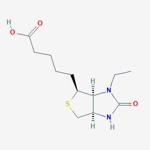 molecular formula C12H20N2O3S B13444723 5-((3aS,4S,6aR)-3-ethyl-2-oxohexahydro-1H-thieno[3,4-d]imidazol-4-yl)pentanoic Acid 