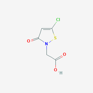 molecular formula C5H4ClNO3S B13444744 2-(5-Chloro-3-oxo-1,2-thiazol-2-yl)acetic acid 