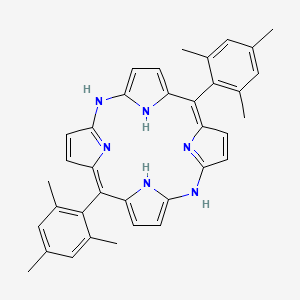 molecular formula C36H34N6 B13444753 10,20-Bis(2,4,6-trimethylphenyl)-21H,23H-5,15-diazaporphine 