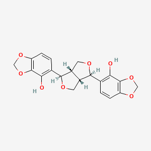 molecular formula C20H18O8 B13444765 (-)-Sesamin 2,2'-diol 