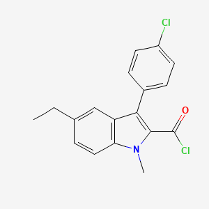 molecular formula C18H15Cl2NO B1344480 3-(4-氯苯基)-5-乙基-1-甲基-1H-吲哚-2-甲酰氯 CAS No. 1114597-24-8