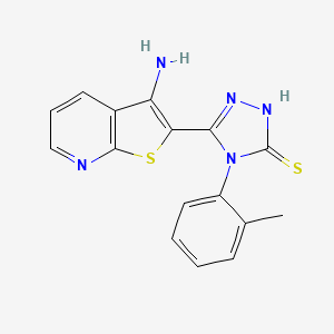 molecular formula C16H13N5S2 B1344482 5-(3-氨基噻吩[2,3-b]吡啶-2-基)-4-(2-甲基苯基)-4H-1,2,4-三唑-3-硫醇 CAS No. 1114597-28-2