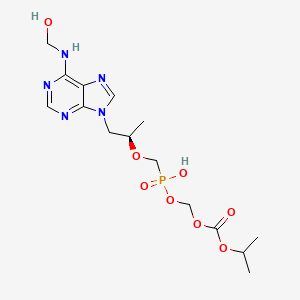 ((Hydroxy((((R)-1-(6-((hydroxymethyl)amino)-9H-purin-9-yl)propan-2-yl)oxy)methyl)phosphoryl)oxy)methyl isopropyl carbonate