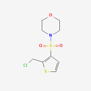 molecular formula C9H12ClNO3S2 B1344487 4-{[2-(氯甲基)噻吩-3-基]磺酰基}吗啉 CAS No. 1030431-21-0