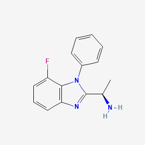 molecular formula C15H14FN3 B13444891 (R)-1-(7-Fluoro-1-phenyl-1H-benzo[D]imidazol-2-YL)ethanamine 