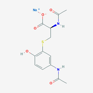 molecular formula C13H15N2NaO5S B13444903 Sodium S-(5-acetamido-2-hydroxyphenyl)-N-acetyl-L-cysteinate 