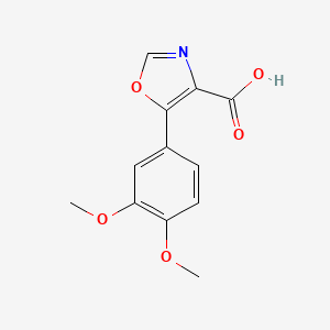 molecular formula C12H11NO5 B1344496 5-(3,4-二甲氧基苯基)-1,3-噁唑-4-羧酸 CAS No. 89205-08-3